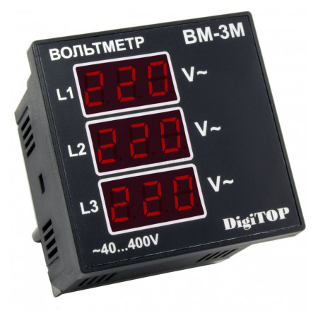 Вольтметр цифровий ВM-3M 40-400B AC, DigiTOP фото