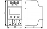 Терморегулятор ТК-4T +5...+40°C 16А, DigiTOP изображение 5 (габаритные размеры)