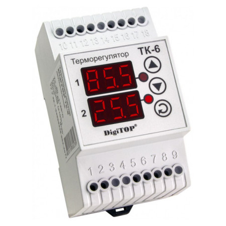 Терморегулятор ТК-6 -50...+125°C 16А, DigiTOP фото