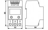 Реле контроля тока AP-50A 1...50A 1×6А, DigiTOP изображение 5 (габаритные размеры)