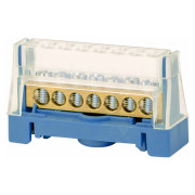 Шина нулевая изолированная 11 отверстий (9×5,3 мм + 2×6 мм) корпус синий, DKC мини-фото