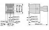 Блок дополнительных контактов DILM32-XHIC22 фронтальный самозажимной 2НО+2НЗ для DILM7...38, Eaton изображение 3 (габаритные размеры)