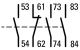 Блок дополнительных контактов DILA-XHI31 фронтальный 3НО+1НЗ для DILM7...32, DILA, Eaton изображение 9 (схема)