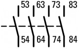 Блок дополнительных контактов DILA-XHI40 фронтальный 4НО для DILM7...32, DILA, Eaton изображение 9 (схема)