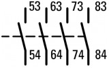 Блок додаткових контактів DILA-XHI40 фронтальний 4НВ для DILM7...32, DILA, Eaton зображення 9 (схема)