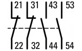 Блок додаткових контактів DILM32-XHI22 фронтальний 2НВ+2НЗ для DILM7...38, Eaton зображення 5 (схема)