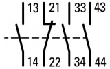 Блок дополнительных контактов DILM150-XHI31 фронтальный 3НО+1НЗ для DILM40...170, Eaton изображение 3 (схема)