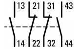 Блок дополнительных контактов DILM150-XHI22 фронтальный 2НО+2НЗ для DILM40...170, Eaton изображение 3 (схема)