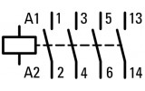 Контактор DILM7-10 (24V50/60HZ) 7А 24В/AC 1НО, Eaton (Moeller) изображение 10 (схема)