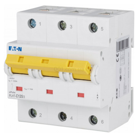 Автоматичний вимикач PLHT-C125/3 3P 125А х-ка C 25кА, Eaton (Moeller) (248041) фото