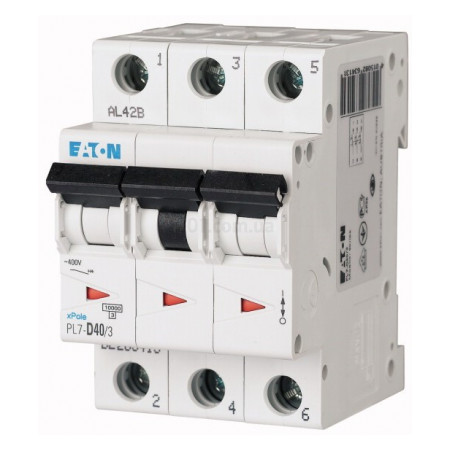 Автоматичний вимикач PL7-D40/3 3P 40 А х-ка D, Eaton (Moeller) (263425) фото
