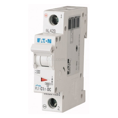 Автоматичний вимикач PL7-C1/1-DC 1P 1А х-ка C 10кА, Eaton (Moeller) (264851) фото