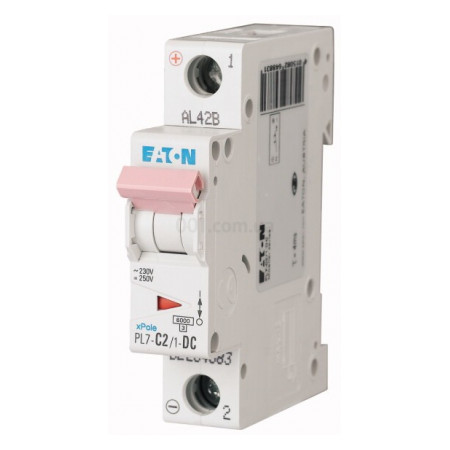 Автоматичний вимикач PL7-C2/1-DC 1P 2А х-ка C 10кА, Eaton (Moeller) (264883) фото