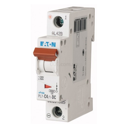 Автоматичний вимикач PL7-C4/1-DC 1P 4А х-ка C 10кА, Eaton (Moeller) (264885) фото