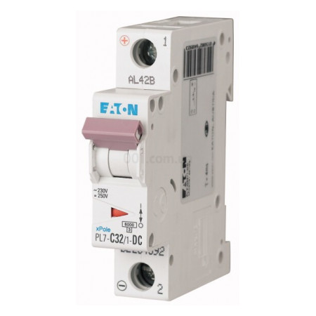 Автоматичний вимикач PL7-C32/1-DC 1P 32А х-ка C 10кА, Eaton (Moeller) (264892) фото