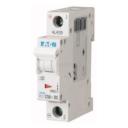 Автоматичний вимикач PL7-C50/1-DC 1P 50А х-ка C 10кА, Eaton (Moeller) (264894) фото