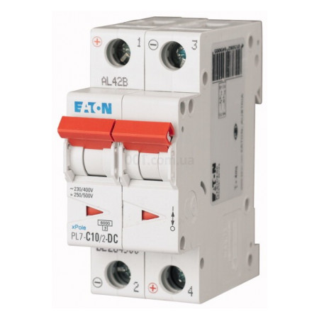 Автоматический выключатель PL7-C10/2-DC 2P 10А х-ка C 10кА, Eaton (Moeller) (264900) фото
