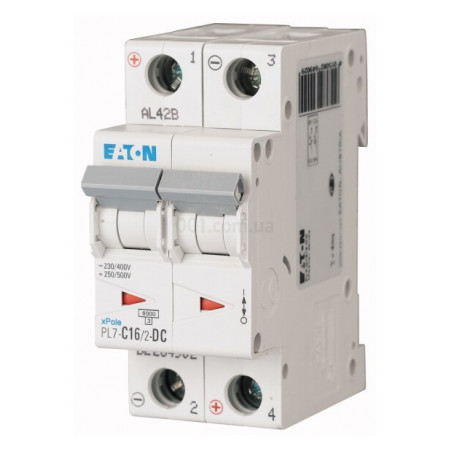 Автоматичний вимикач PL7-C16/2-DC 2P 16А х-ка C 10кА, Eaton (Moeller) (264902) фото