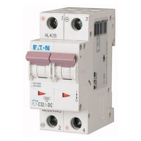 Автоматичний вимикач PL7-C32/2-DC 2P 32А х-ка C 10кА, Eaton (Moeller) (264905) фото