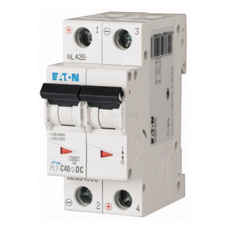 Автоматичний вимикач PL7-C40/2-DC 2P 40А х-ка C 10кА, Eaton (Moeller) (264906) фото