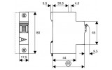 Автоматический выключатель PL7-C32/1-DC 1P 32А х-ка C 10кА, Eaton (Moeller) изображение 2 (габаритные размеры)