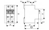 Автоматический выключатель PL7-C1/2-DC 2P 1А х-ка C 10кА, Eaton (Moeller) изображение 2 (габаритные размеры)