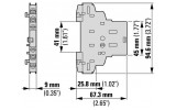 Блок дополнительных контактов NHI11-PKZ0 боковой 1НО+1НЗ для PKZM, Eaton изображение 5 (габаритные размеры)