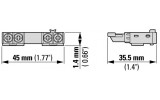 Блок дополнительных контактов NHI-E-11-PKZ0 фронтальный 1НО+1НЗ для PKZM, Eaton изображение 5 (габаритные размеры)