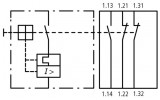 Блок дополнительных контактов NHI12-PKZ0 боковой 1НО+2НЗ для PKZM, Eaton изображение 5 (схема)