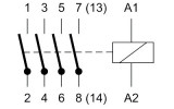 Контактор модульний Z-SCH230/25-40 25А 230V 4NO, Eaton зображення 3 (схема)