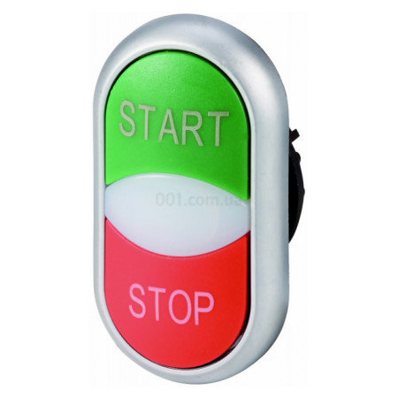 Головка двойной кнопки START/STOP с самовозвратом и подсветкой красная/зеленая M22-DDL-GR-GB1/GB0, Eaton (216702) фото