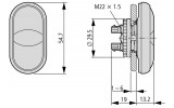 Головка двойной кнопки ВВЕРХ/ВНИЗ с самовозвратом и подсветкой черная/белая M22-DDL-S-X7/X7, Eaton изображение 2 (габаритные размеры)