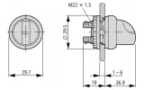 Головка переключателя на 2 положения с фиксацией и подсветкой зеленая M22-WRLK-G, Eaton изображение 2 (габаритные размеры)
