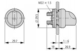 Головка перемикача на 3 положення без фіксації M22-WK3, Eaton зображення 3 (габаритні розміри)