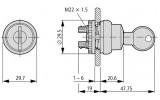 Головка переключателя на 2 положения с фиксацией и ключом M22-WRS, Eaton изображение 2 (габаритные размеры)