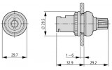 Потенциометр 1кОм M22-R1K, Eaton изображение 2 (габаритные размеры)