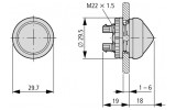 Головка светосигнальной лампы выпуклая желтая M22-LH-Y, Eaton изображение 5 (габаритные размеры)