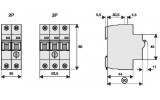 Автоматичний вимикач захисту двигунів Z-MS-2,5/2 2P Ir=1,6...2,5А, Eaton (Moeller) зображення 2 (габаритні розміри)