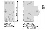 Автоматичний вимикач захисту двигуна PKZM0-12 Ir=8...12А, Eaton (Moeller) зображення 3 (габаритні розміри)
