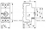 Автоматичний вимикач захисту двигуна PKZM0-1 Ir=0,63...1А, Eaton (Moeller) зображення 2 (габаритні розміри)