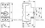 Автоматичний вимикач захисту двигуна PKZM0-0,63 Ir=0,4...0,63А, Eaton (Moeller) зображення 2 (габаритні розміри)