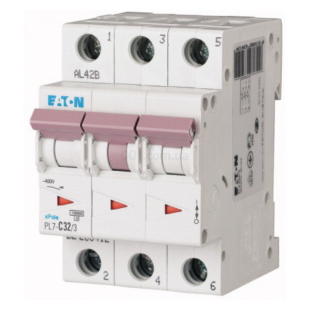 Автоматичний вимикач PL7-C32/3 3P 32 А х-ка C, Eaton (Moeller) (263412) фото