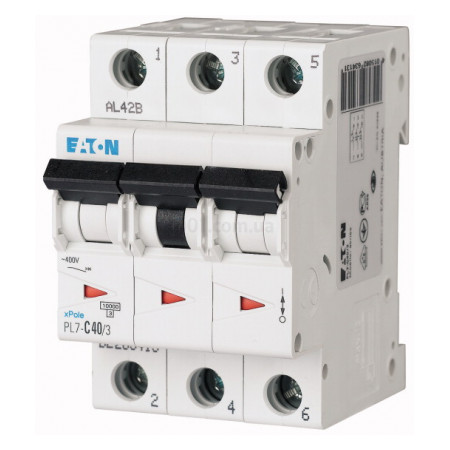Автоматичний вимикач PL7-C40/3 3P 40 А х-ка C, Eaton (Moeller) (263413) фото