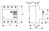 Габаритные размеры четырехполюсного устройства защитного отключения (УЗО) PF7 Eaton (Moeller) изображение
