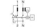 Електрична схема двополюсного (1+N) диференційного автомату PFL4 / PFL6 Eaton (Moeller) зображення