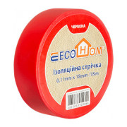 Изолента ECO 0,11×18 мм красная 18 метров, ECOHOME мини-фото