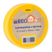 Изолента ECO 0,11×18 мм желтая 18 метров, ECOHOME мини-фото