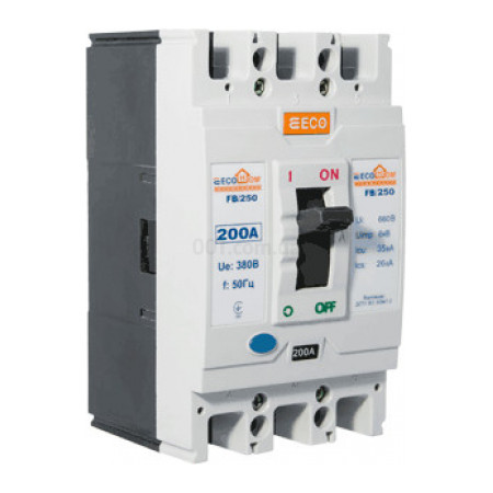 Автоматичний вимикач ECO FB/250 3P 200A, ECOHOME (ECO060010008) фото