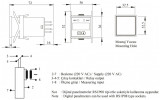 Амперметр цифровой 220/230В AC (1-1000А), EMAS изображение 2 (габаритные размеры)