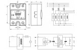Твердотельное реле 12А АС, напряжение нагрузки 50-480V AC, EMAS изображение 2 (габаритные размеры)
